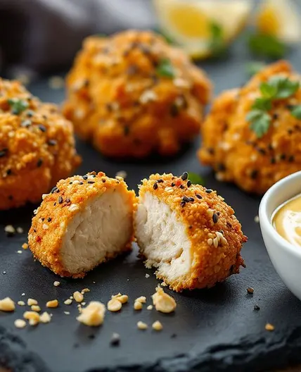 Protein-Packed Baked Chicken Asteroids with Greek Yogurt Honey Mustard