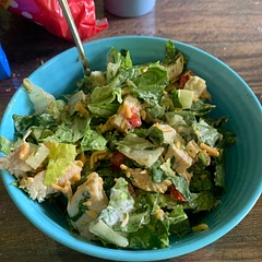 A million times yum!!!! I added ranch and just chopped up the lettuce. I also used leftover chicken so I didn’t need to cook anything. Which was great! It only took me like 10 minutes to slap it together! Perfect summer dinner for the hottest and busiest days. I will definitely be making this again!