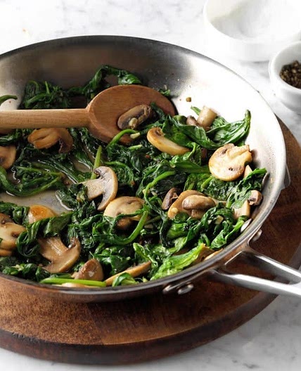 Mushroom and spinach saute