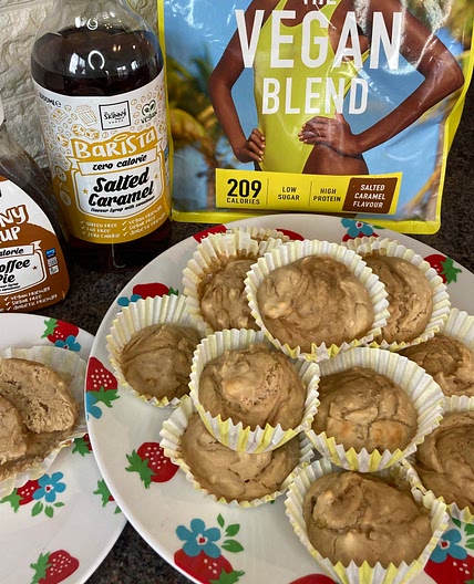 Salted Caramel Protein Banana Bread Muffins