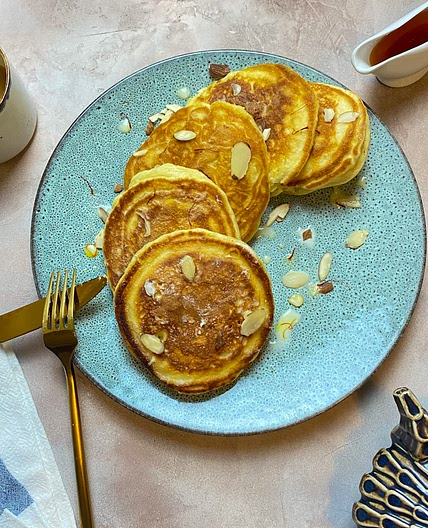 Sweet and Spongy Badam (Almond) Milk Pancakes