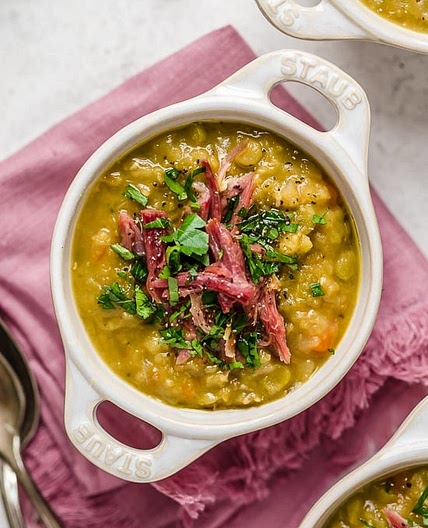 Slow Cooker Split Pea Soup with Ham Hock