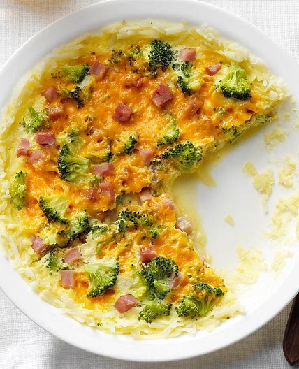 Cheesy Broccoli and Ham Quiche
