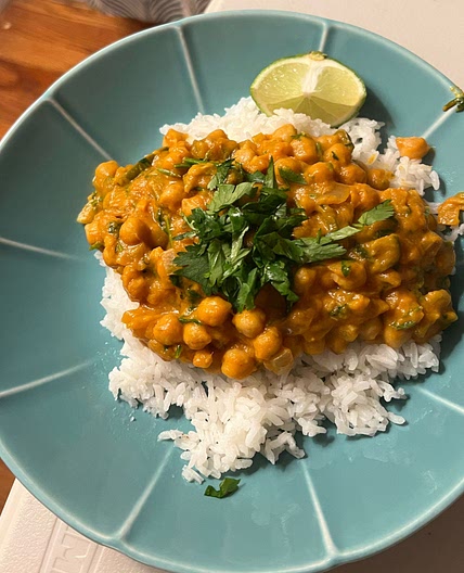 Coconut Curry Chickpeas With Pumpkin and Lime