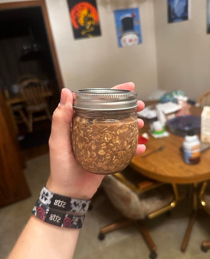 Chocolate Brownie Protein Overnight Oats