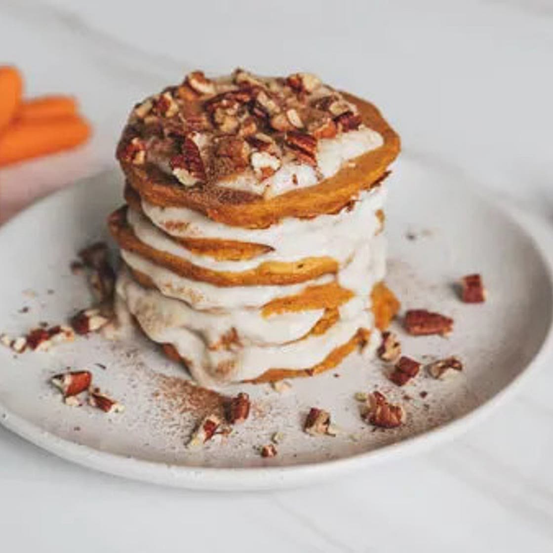 Healthy Carrot Cake Pancakes