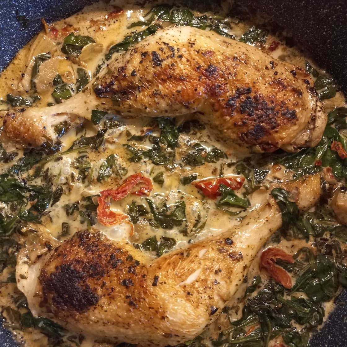 Tuscan Chicken and Orzo Skillet