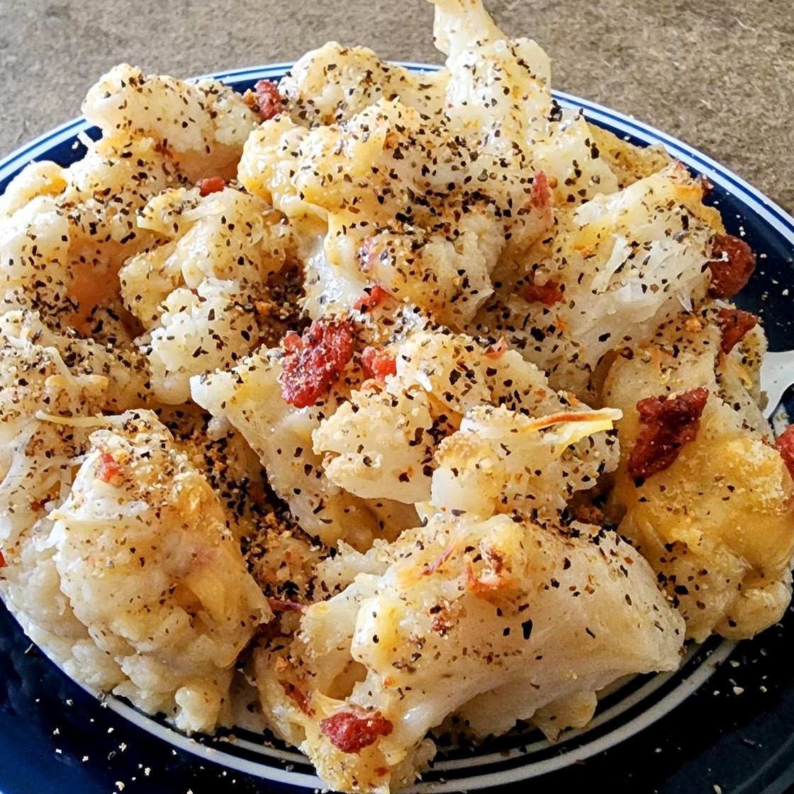 Easy Cheesy Baked Keto Cauliflower
