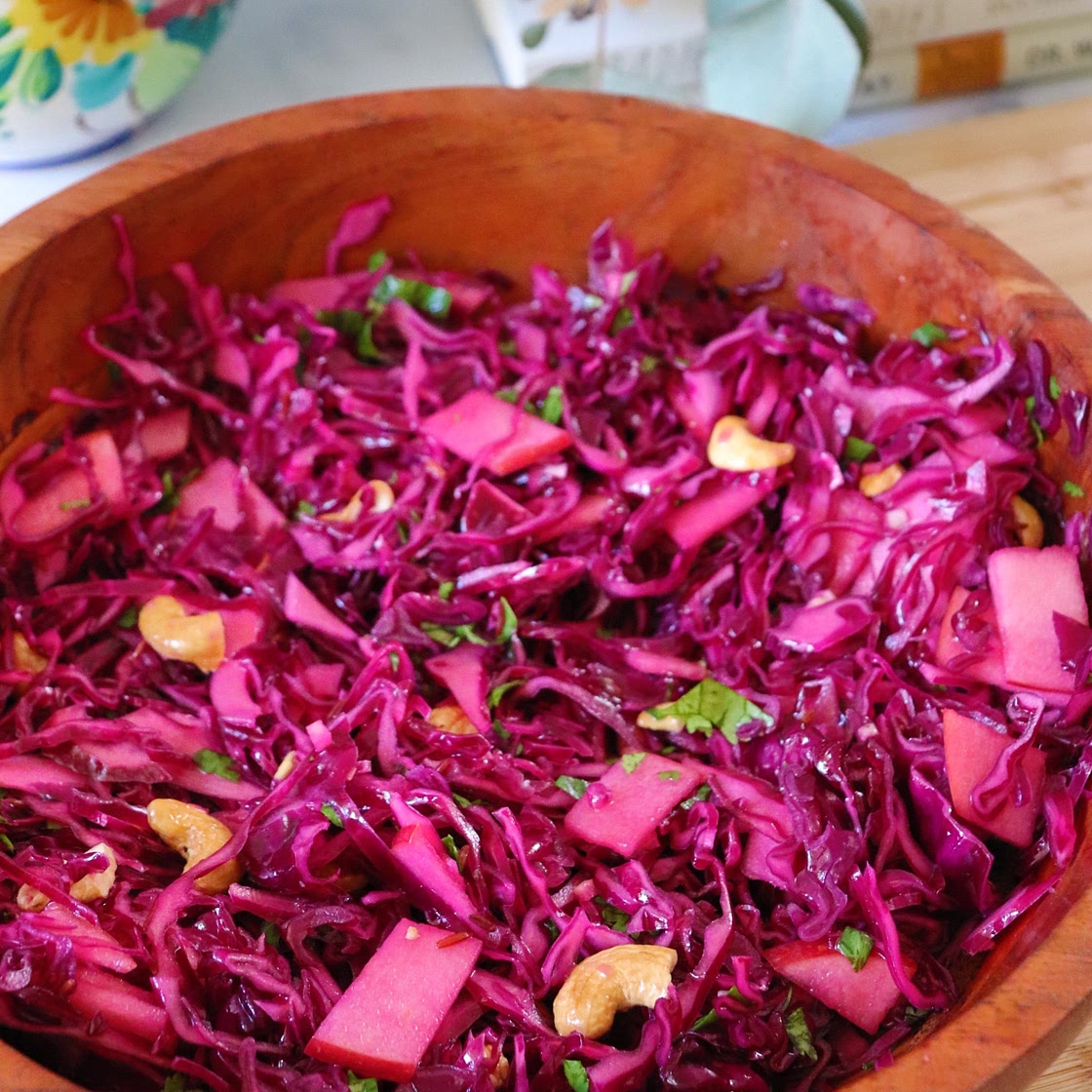 Gut Healing Hot Pink Cabbage Slaw