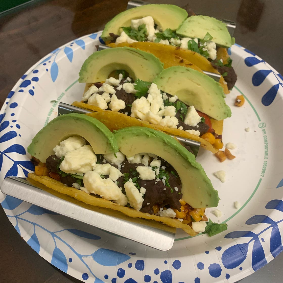 Corn, Black Bean, and Avocado Tacos