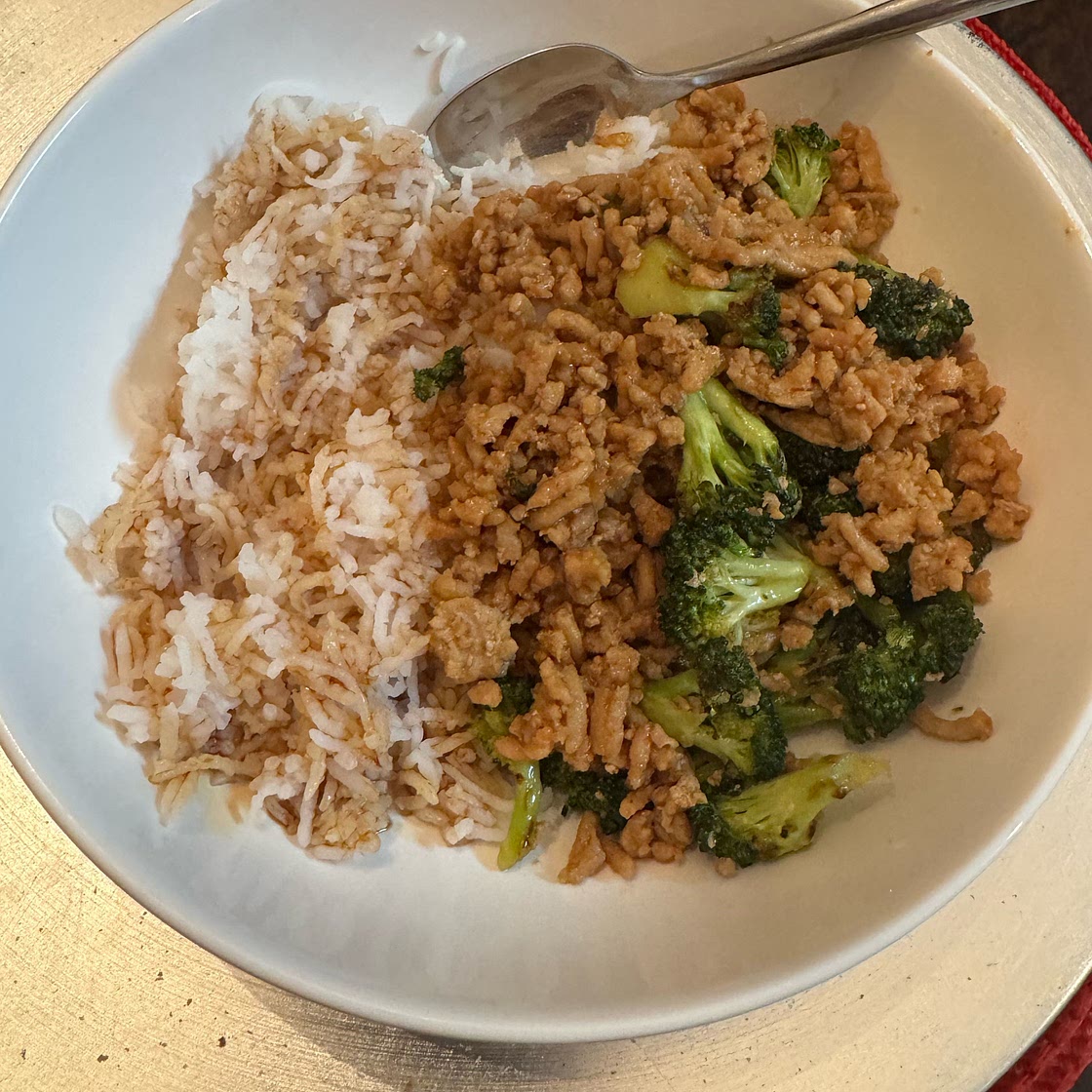 Honey Sriracha Ground Chicken and Broccoli