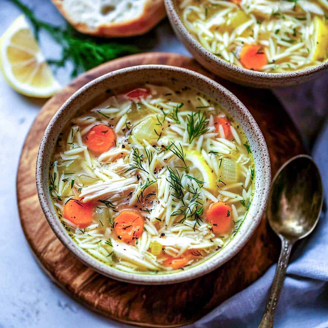 Crockpot Lemon Orzo Soup